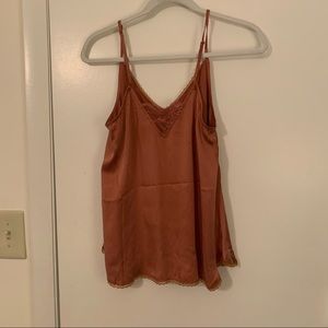 Anthropologie Daily Practice Silk Tank Medium Copper